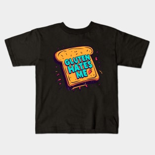 Funny Gluten Hates Me Kids T-Shirt